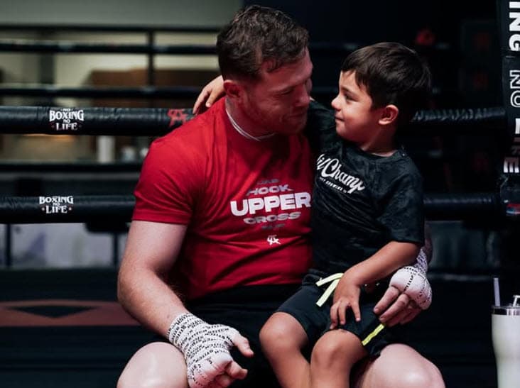 Saúl Adiel, el único hijo varón del Canelo, tiene 6 años y nació del fugaz romance que tuvo con Nelda Sepúlveda, cuando se separó de Fernanda Gómez.
<br>