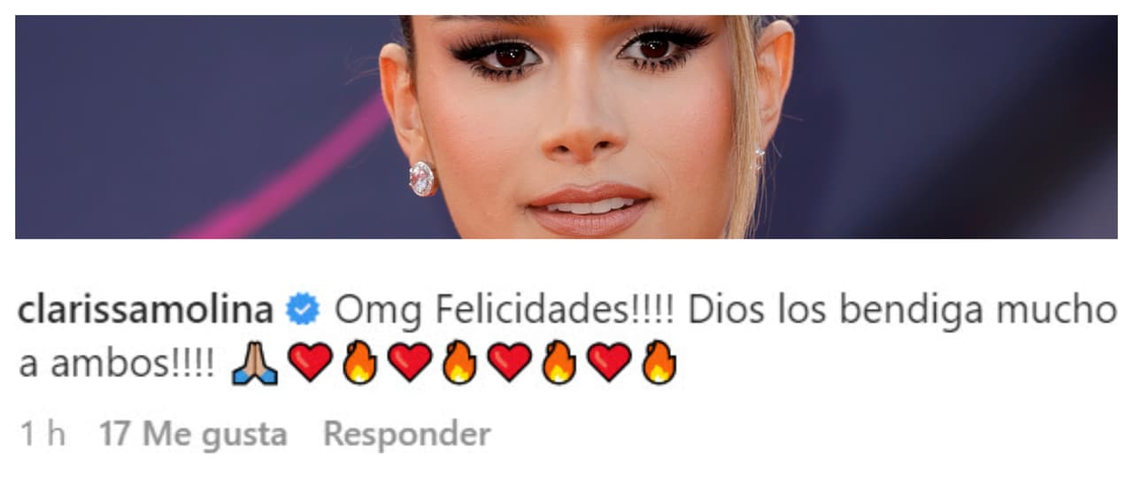 "¡Dios los bendiga mucho a ambos!", les deseó Clarissa Molina.