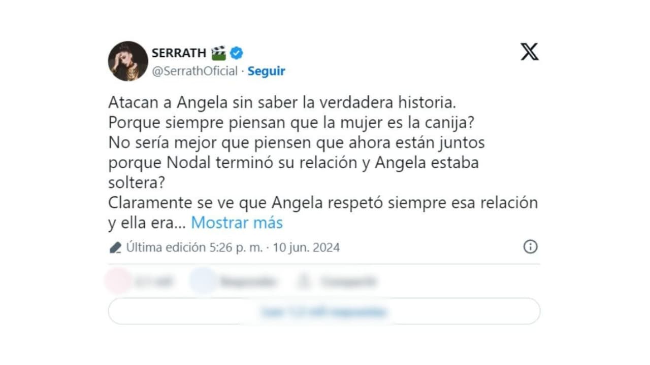 Así defendió Serrath a Ángela Aguilar.