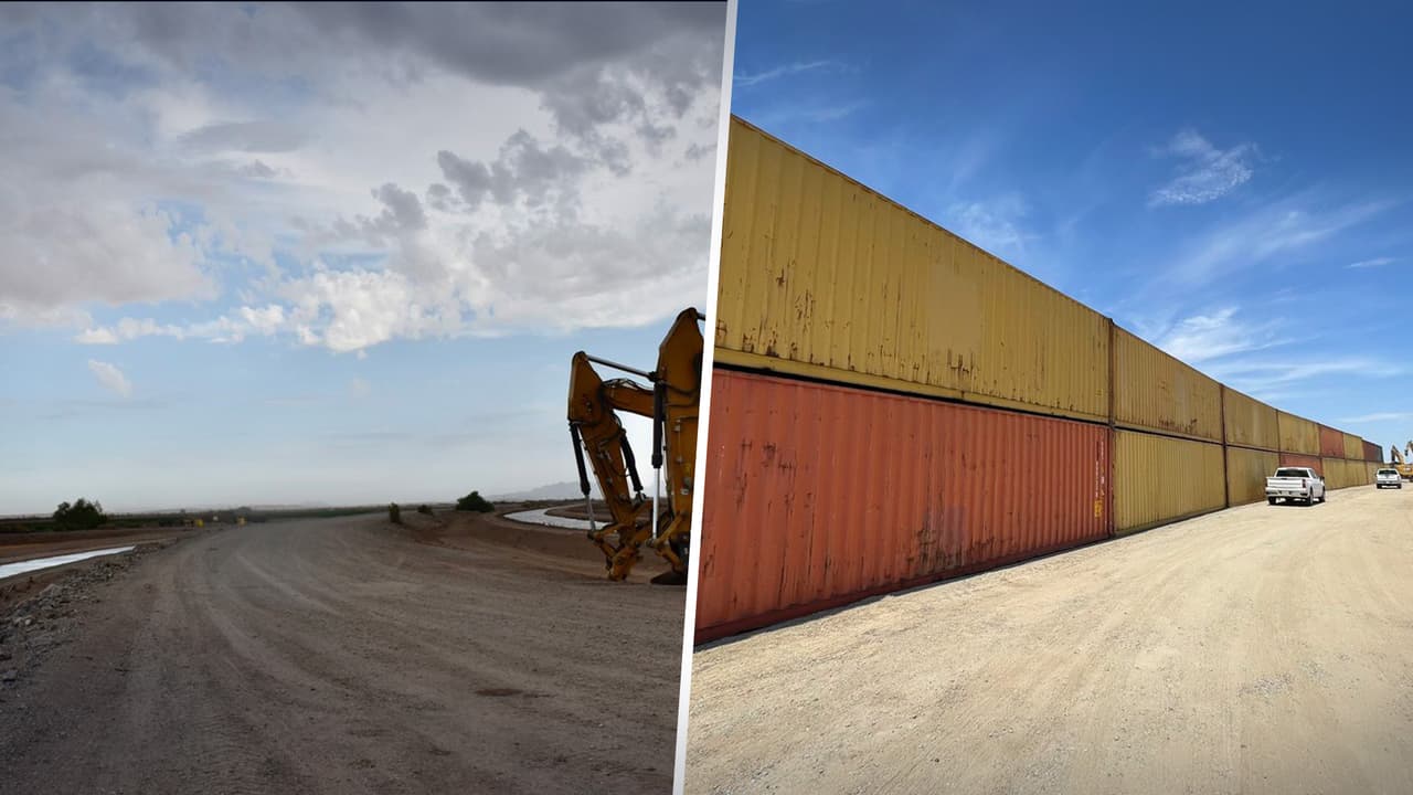 El muro fronterizo de Doug Ducey: así se ven los contenedores en el límite entre Arizona y Sonora