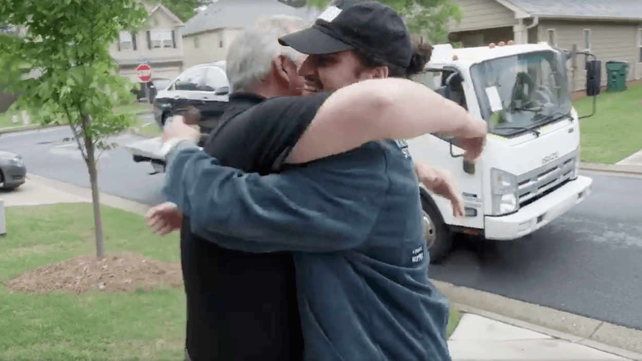 Russ surprised his dad with new wheels