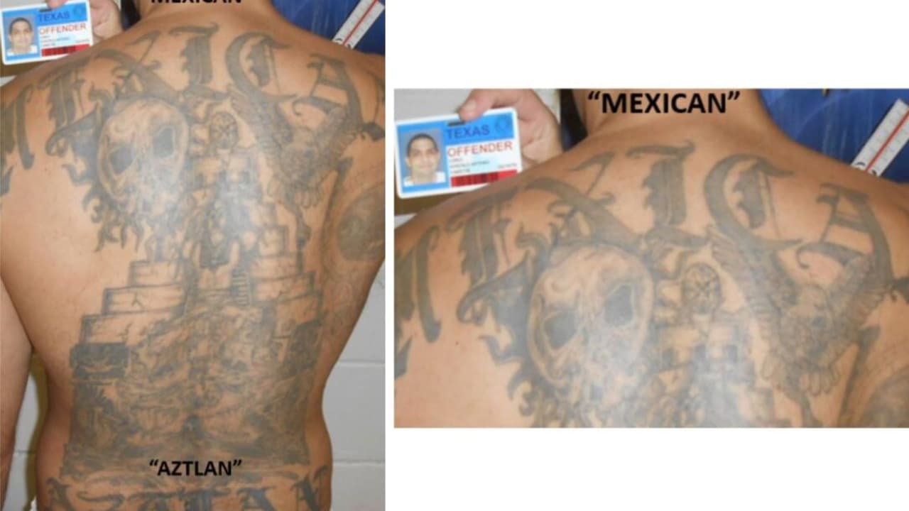 Así como el hombre encontrado en la frontera de Texas, López también tenía la palabra "Aztlán" tatuada, otro simbolismo azteca. También la palabra "Mexican".