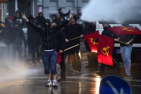 Los enfrentamientos no fueron ajenos a las protestas en Alemania con motivo del 1 de mayo.