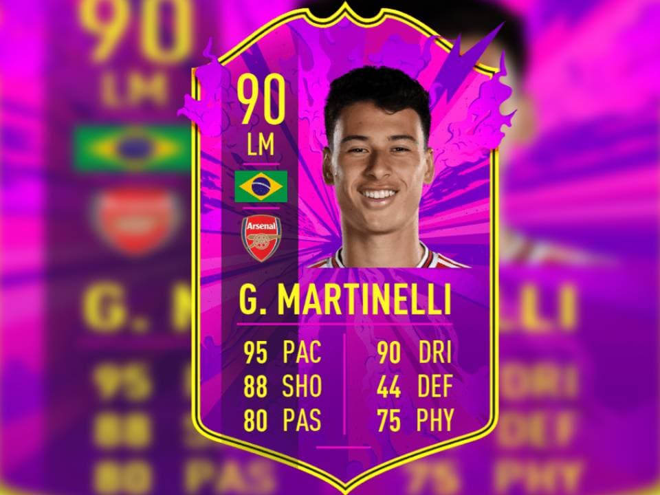 Llegado desde Brasil, Martinelli ya ha mostrado su calidad y rapidez por la banda, ha mejorado su valoración en el FIFA 20 en sólo seis meses.