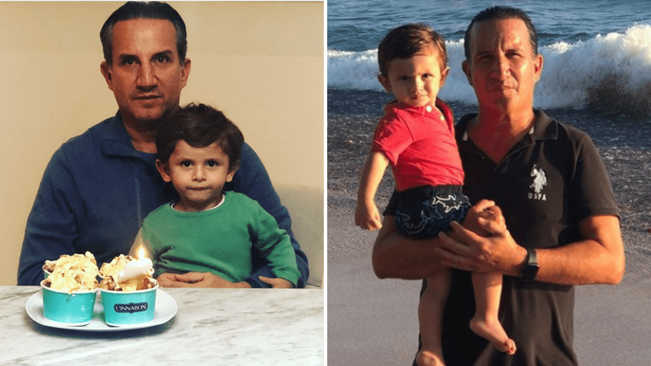 Plutarco Haza y su hijo menor Leonardo