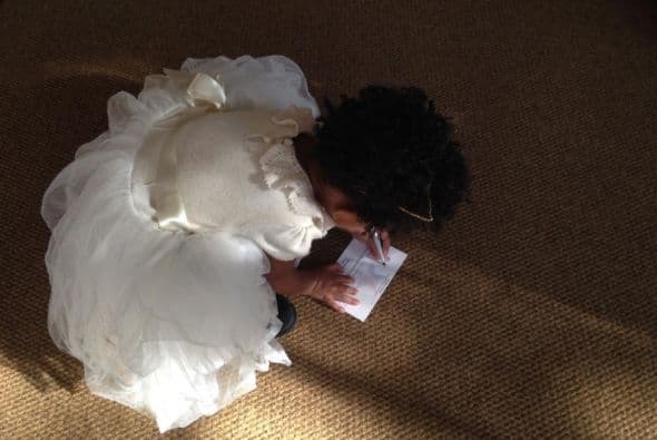 ¿Un mensaje de felicitación para la primera dama? Blue Ivy le dejó una tarjeta a Michelle. Foto: Tumblr.