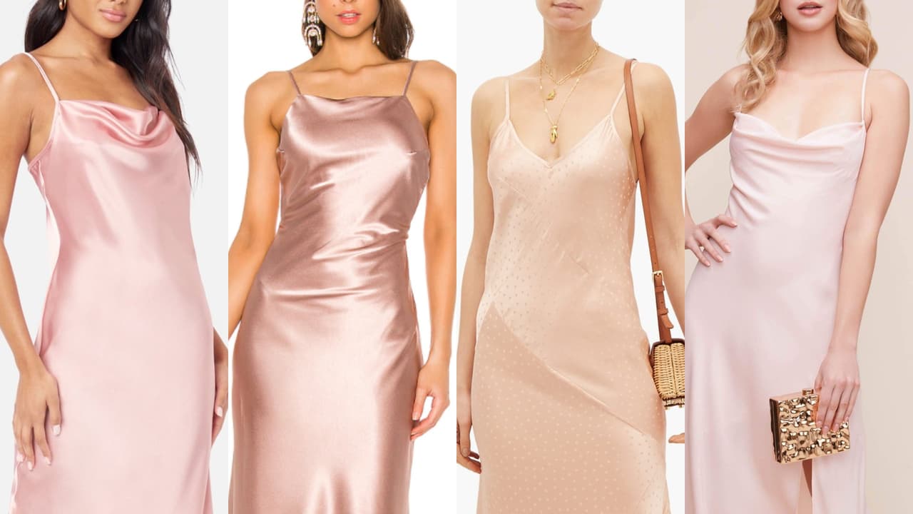<a href="https://www.bebe.com/products/satin-cowl-neck-slip-midi-dress-rose?variant=33057524351053&currency=USD&country=US" target="_blank">Bebe</a>. Precio: $ 49.99 
<br>
<a href="https://www.revolve.com/bardot-estelle-drape-dress/dp/BARD-WD373/" target="_blank">Bardot</a>. Precio $67 
<br>
<a href="https://www.net-a-porter.com/en-us/shop/product/the-line-by-k/florence-satin-dress/1238915?cm_mmc=LinkshareUS-_-J84DHJLQkR4-_-Custom-_-LinkBuilder&ranMID=24449&ranEAID=J84DHJLQkR4&ranSiteID=J84DHJLQkR4-07Z0LUWsHuqOuxOMicKxfQ&siteID=J84DHJLQkR4-07Z0LUWsHuqOuxOMicKxfQ" target="_blank">Net-A-Porter</a>. Precio: Rebajado de $200 a $80 
<br>
<a href="https://www.astrthelabel.com/products/gaia-midi-dress-2?variant=31403636228166" target="_blank">Astr The Label</a>. Precio: $9
<br>
