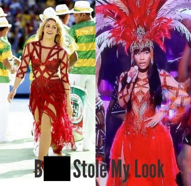 ¿Qué habrá pensado la colombiana sobre el vestido de Nicki Minaj?