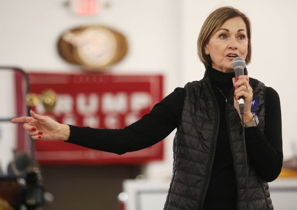 El año 2022 podría ser clave para las mujeres en las gobernaciones: porque solo una de las gobernadoras que están en el poder no puede presentarse a la reelección, Kate Brown, de Oregon, por límite de mandato. En cambio 
<b>seis gobernadores hombres deben abandonar sus puestos.</b>
<br>
<br>En la fotografía, 
<b>la gobernadora de Iowa, la republicana Kim Reynolds</b>, en un acto de partido.