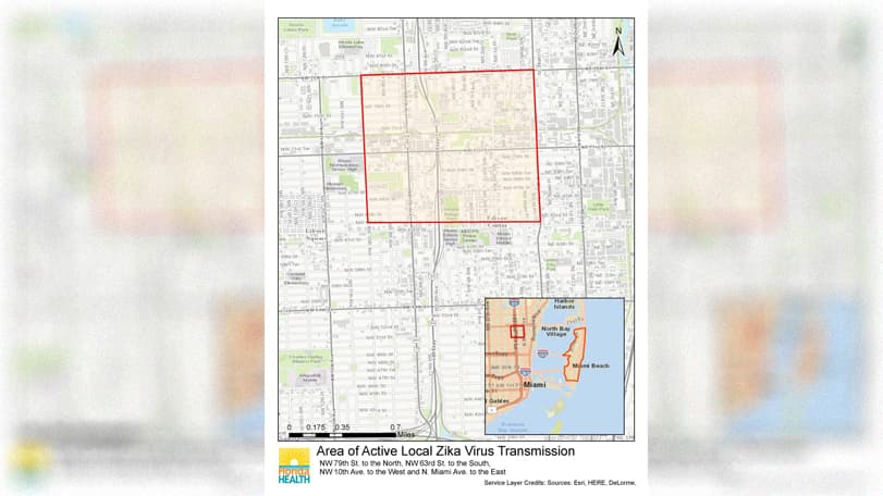 Nueva zona de zika en Miami.