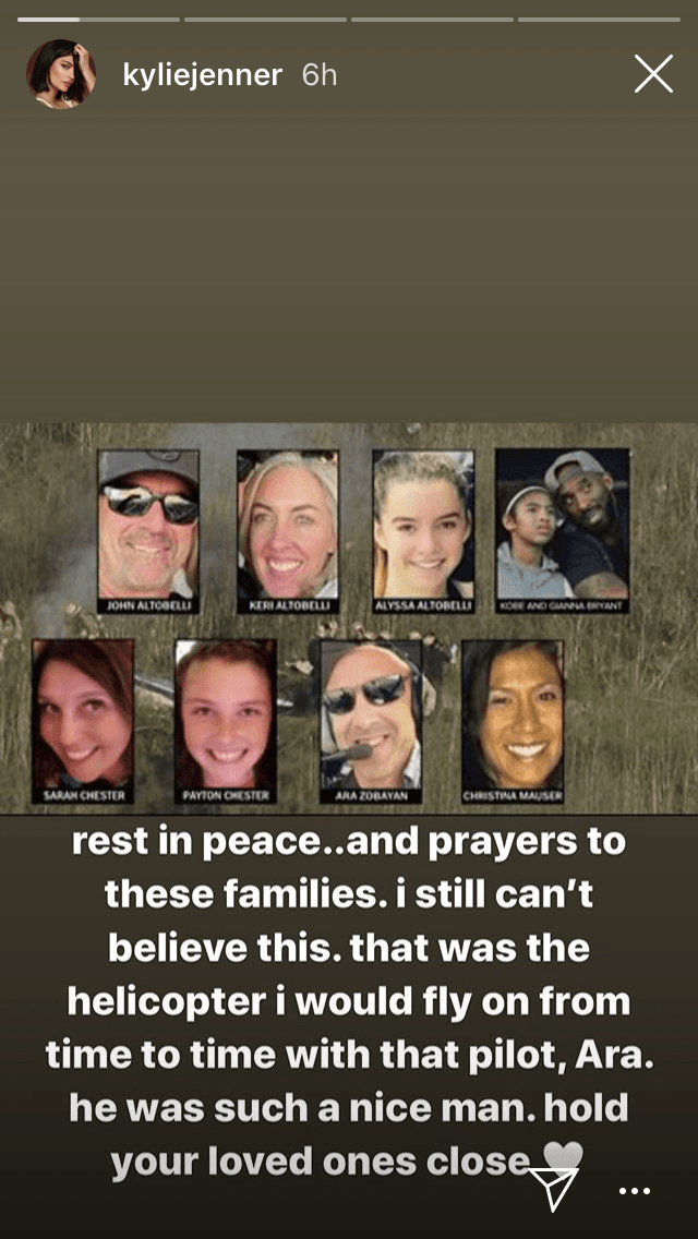 "Descansen en paz... y oraciones a estas familias. Todavía no puedo creer esto. Ese era 
<b><a href="https://www.univision.com/shows/noticiero-univision/una-densa-neblina-y-un-posible-error-humano-las-hipotesis-del-accidente-que-acabo-con-la-vida-de-kobe-bryant-video" target="_blank">el helicóptero en el que volaba de vez en cuando</a></b> con ese piloto, Ara (Zobayan)".
<br>