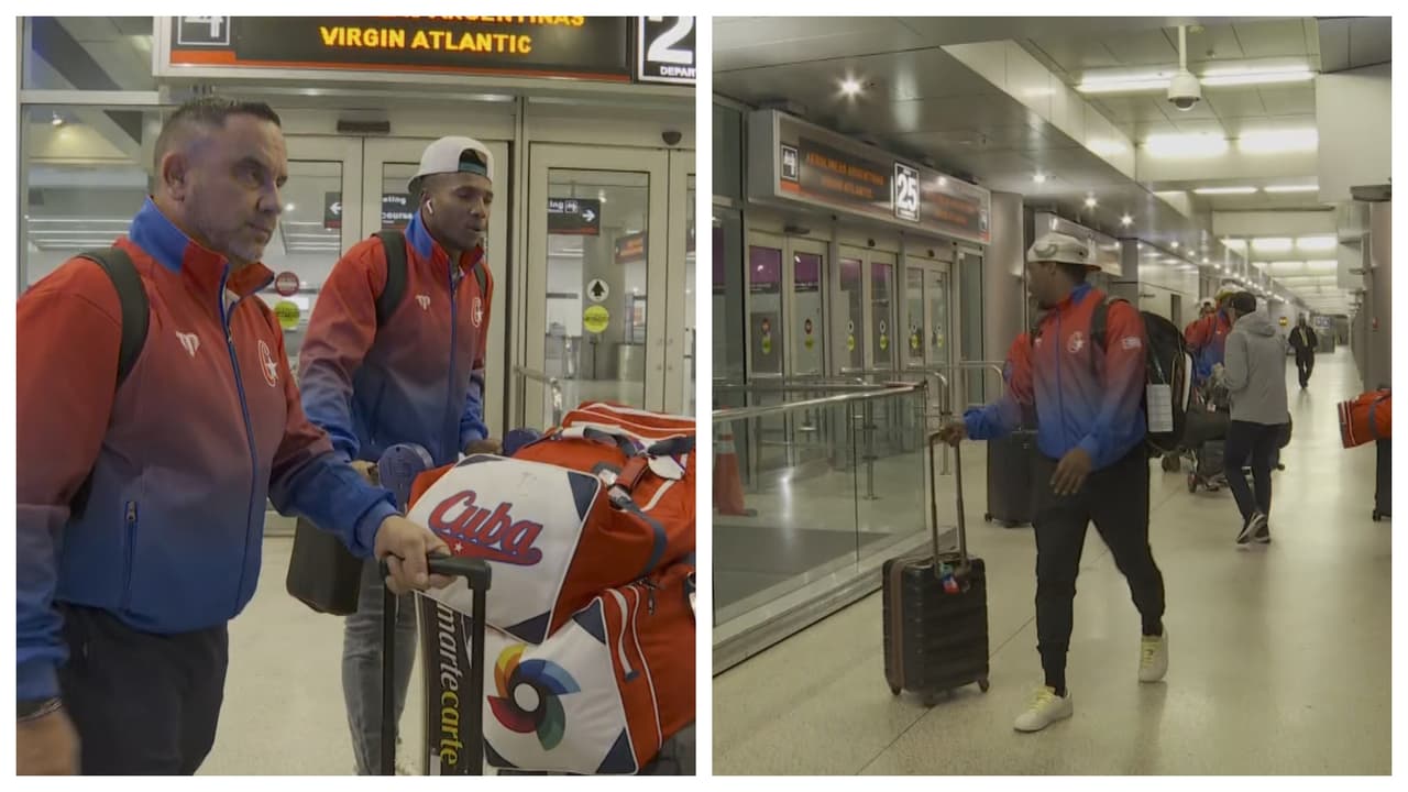 Así fue la llegada a Miami del equipo cubano que jugará el Clásico Mundial de Béisbol