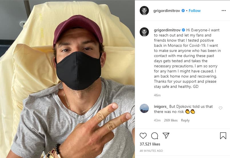 Dimitrov participó hace una semana en un torneo en Belgrado junto Novak Djokovic.