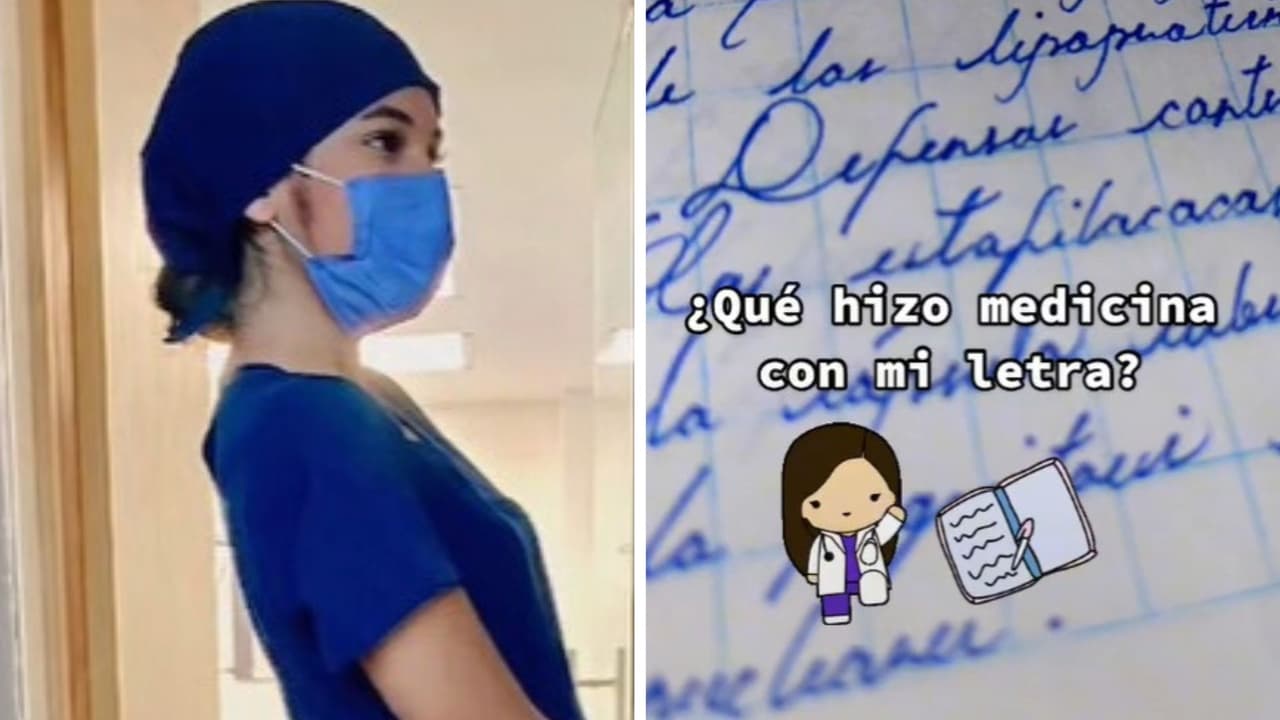 Exhibe en TikTok cómo cambió su letra mientras estudiaba medicina: ahora no se le entiende