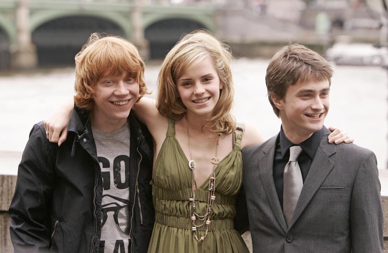 Watson, Grint y Radcliffe en el verano de 2007.