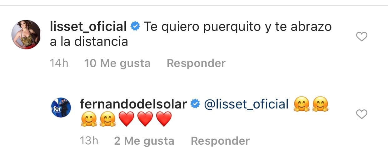 "Te quiero puerquito y 
<b>te abrazo a la distancia"</b>, expresó la cantante y actriz Lisset.
<br>