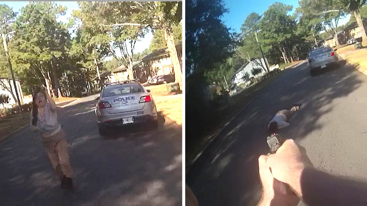 Publican video de encuentro mortal entre policía y mujer armada con un cuchillo