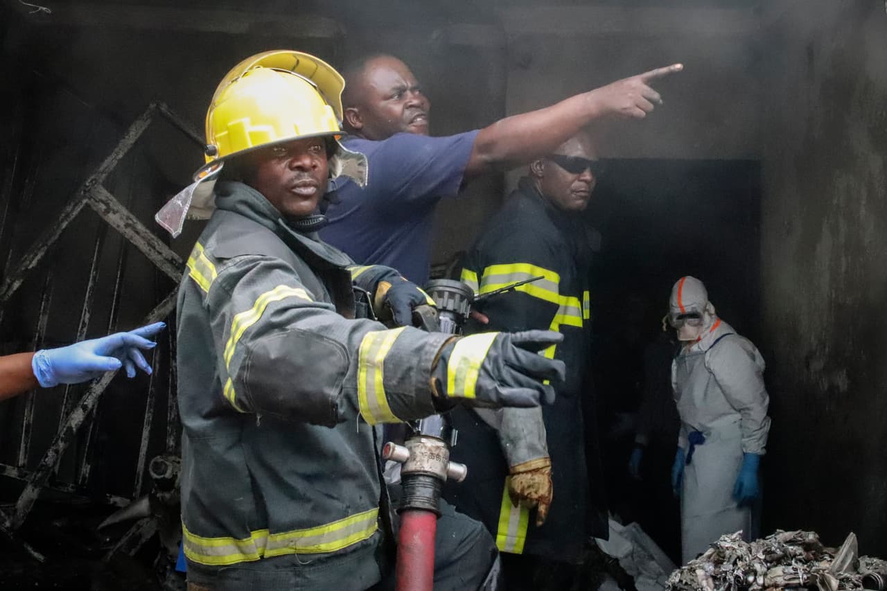 La misión de la ONU en el Congo dijo que envió un equipo rescate con dos camiones de bomberos para apoyar a las autoridades.