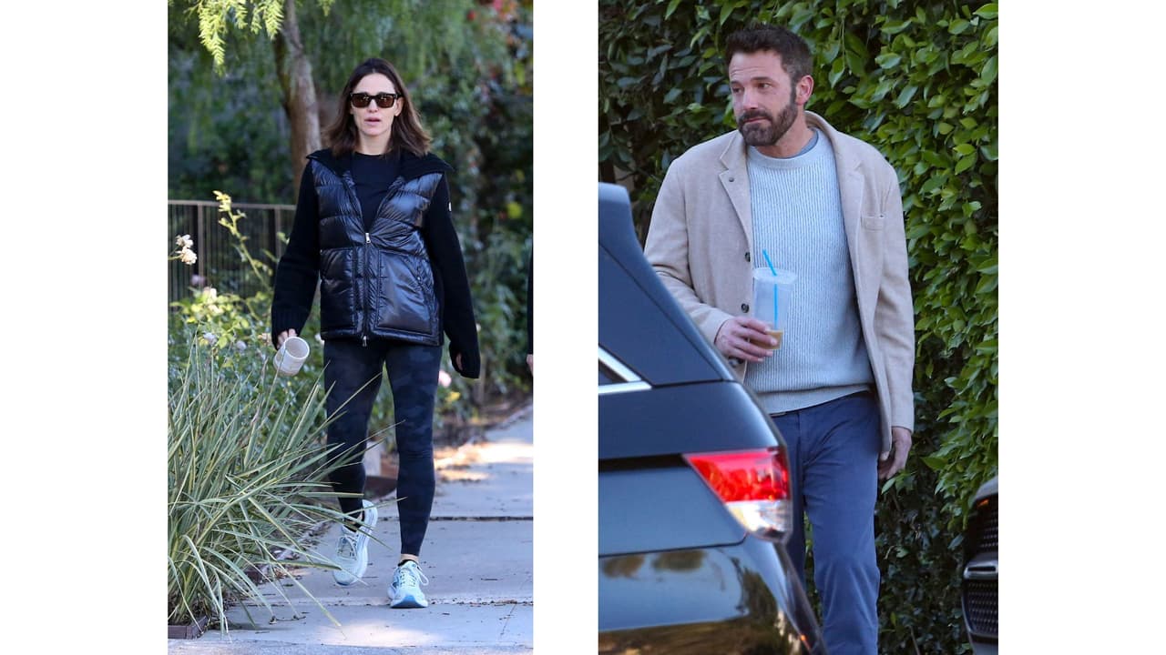Ben Affleck y Jennifer Garner a las afueras de la escuela de sus hijos.