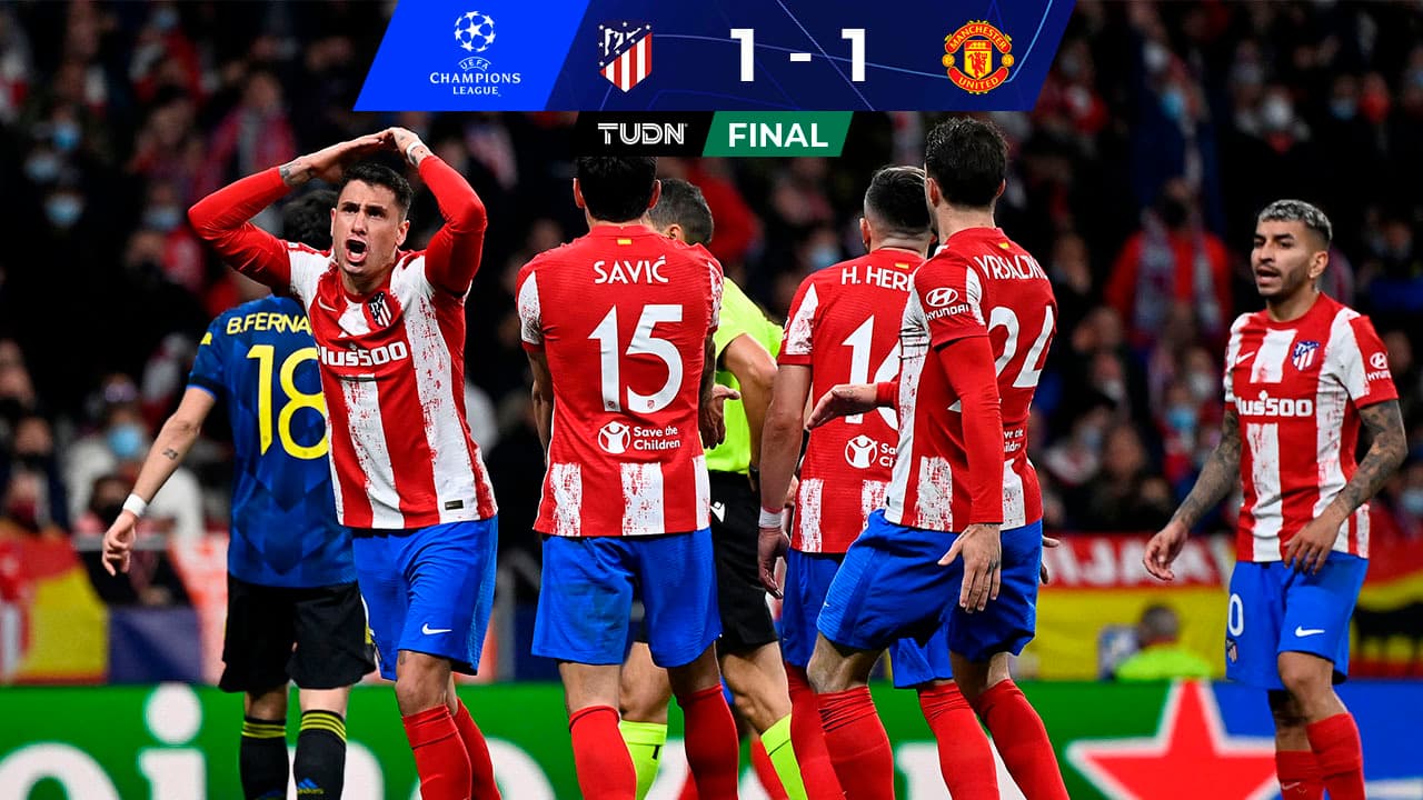 El equipo del Atlético de Madrid comenzó ganando el encuentro hasta que en la segunda parte empató el United.