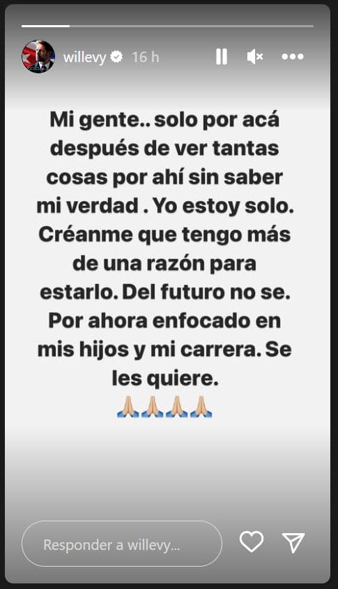 <b>"Yo estoy solo"</b>, reveló, "créanme que tengo más de una razón para estarlo".