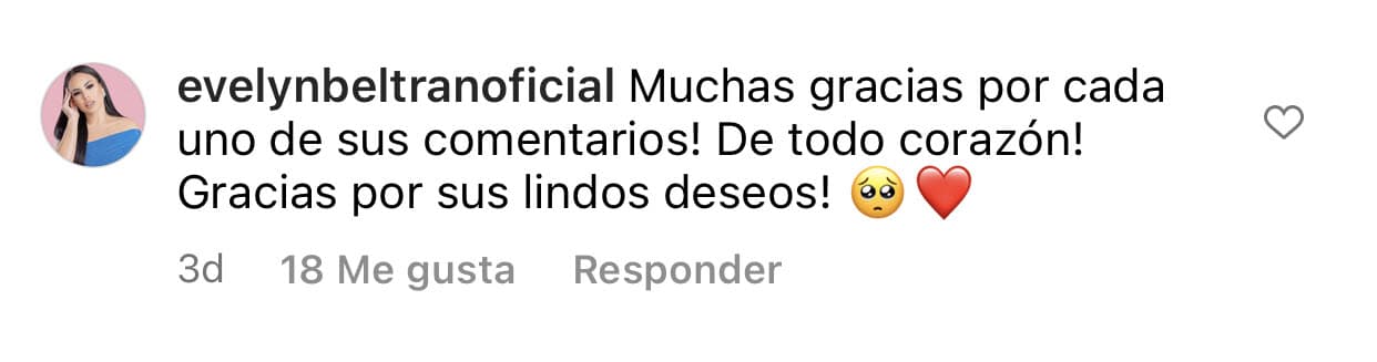 En un comentario, dio gracias por los "lindos comentarios" que otros seguidores le han hecho llegar.
<br>