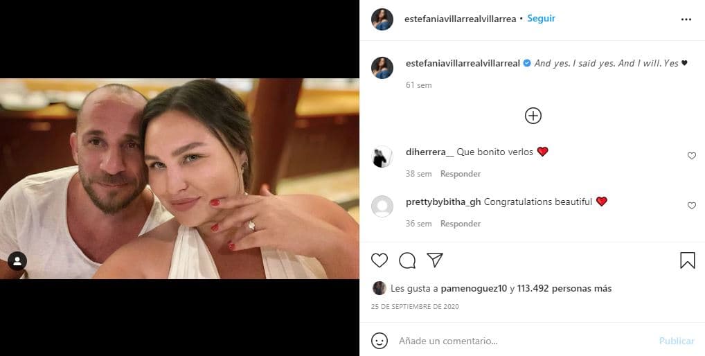 Estefanía Villareal comprometida