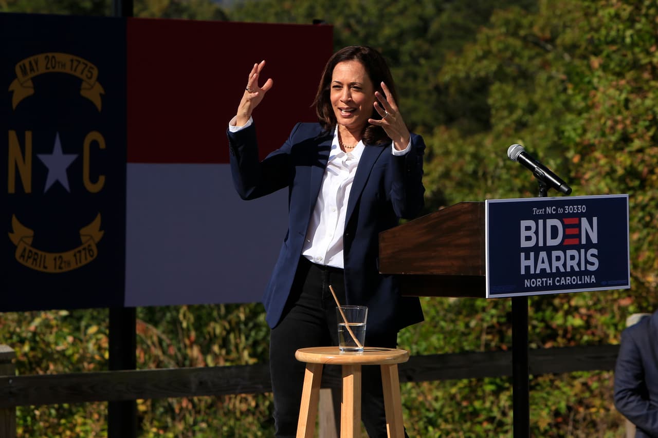 La senadora Kamala Harris realizó un evento de campaña el miércoles en la ciudad de Asheville, al oeste de Carolina del Norte.