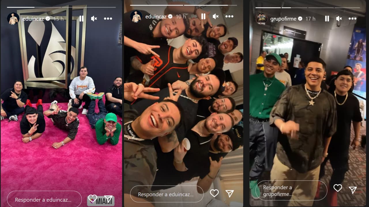 Grupo Firme ya se ha hecho presente en la sede de Premio Lo Nuestro 2023 para los ensayos.