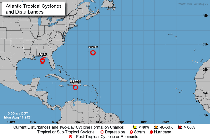 Identifican la depresión tropical ocho al sureste de Bermuda 