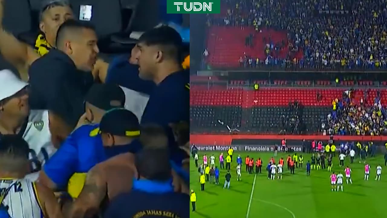 Juan Román Riquelme deja su palco y detiene disturbios en la grada de Boca Juniors