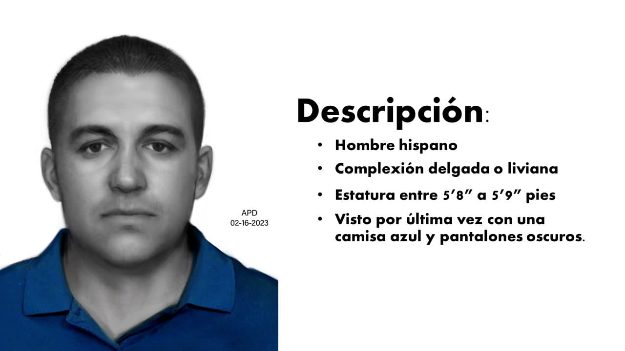 Retrato grabado sobre el sospechoso y su descripción según autoridades.