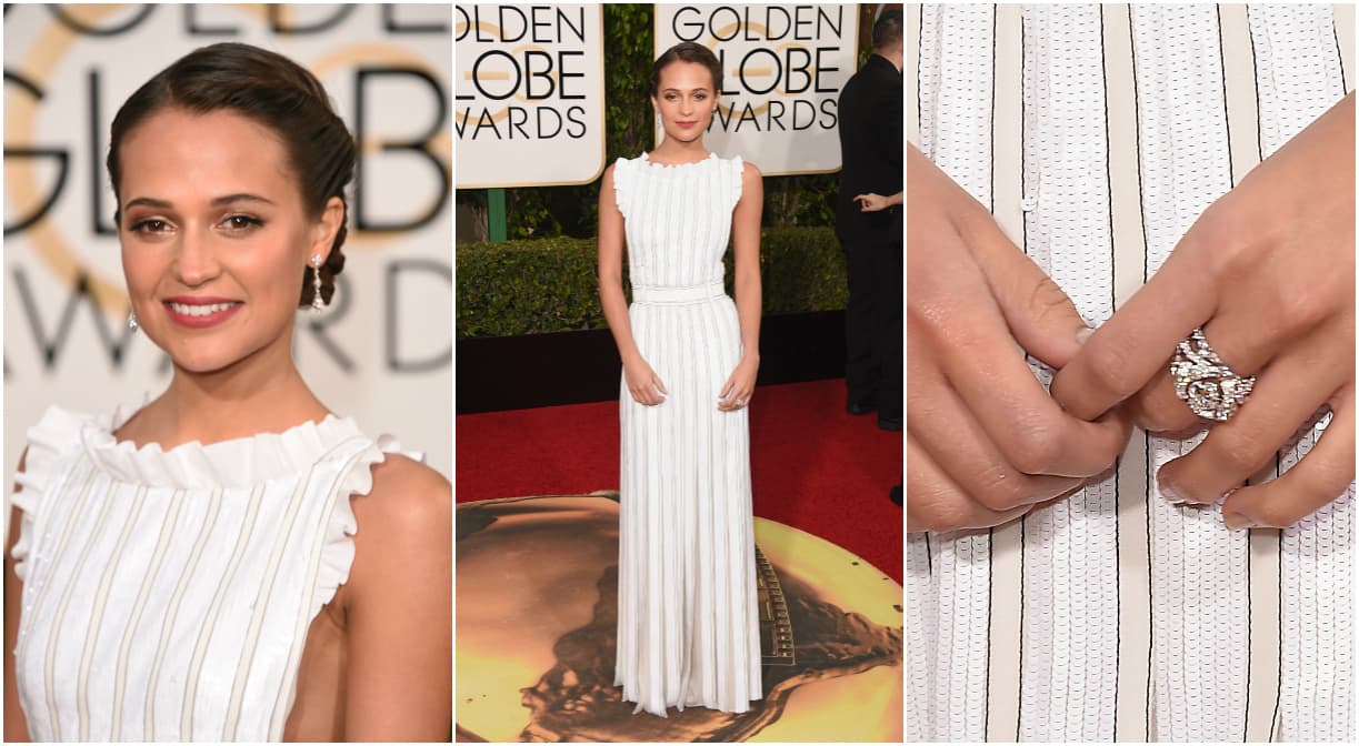 El negro suele ser el rey de las alfombras rojas, pero este año todo parece vaticinar que el rey es el blanco. Alicia Vikander dejó claro que no se necesita tanto brillo y preciosismo para brillar. El vestido blanco de Louis Vuitton de corte perfecto, boleros en las mangas y espalda descubierta le regaló moda a la gala.