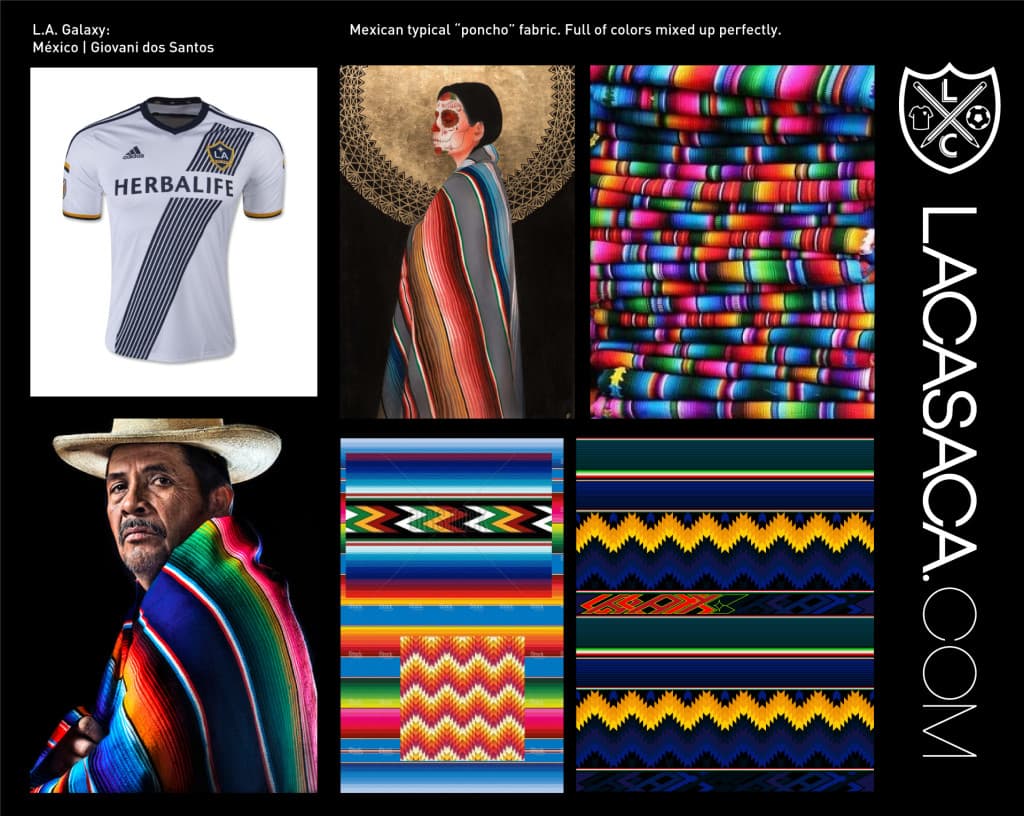 Comenzamos por LA Galaxy. LaCasaca.com se inspiró en los textiles clásicos del poncho mexicano, que van muy bien con la influencia mexicana en el Sur de California. Continúa para ver el restultado.