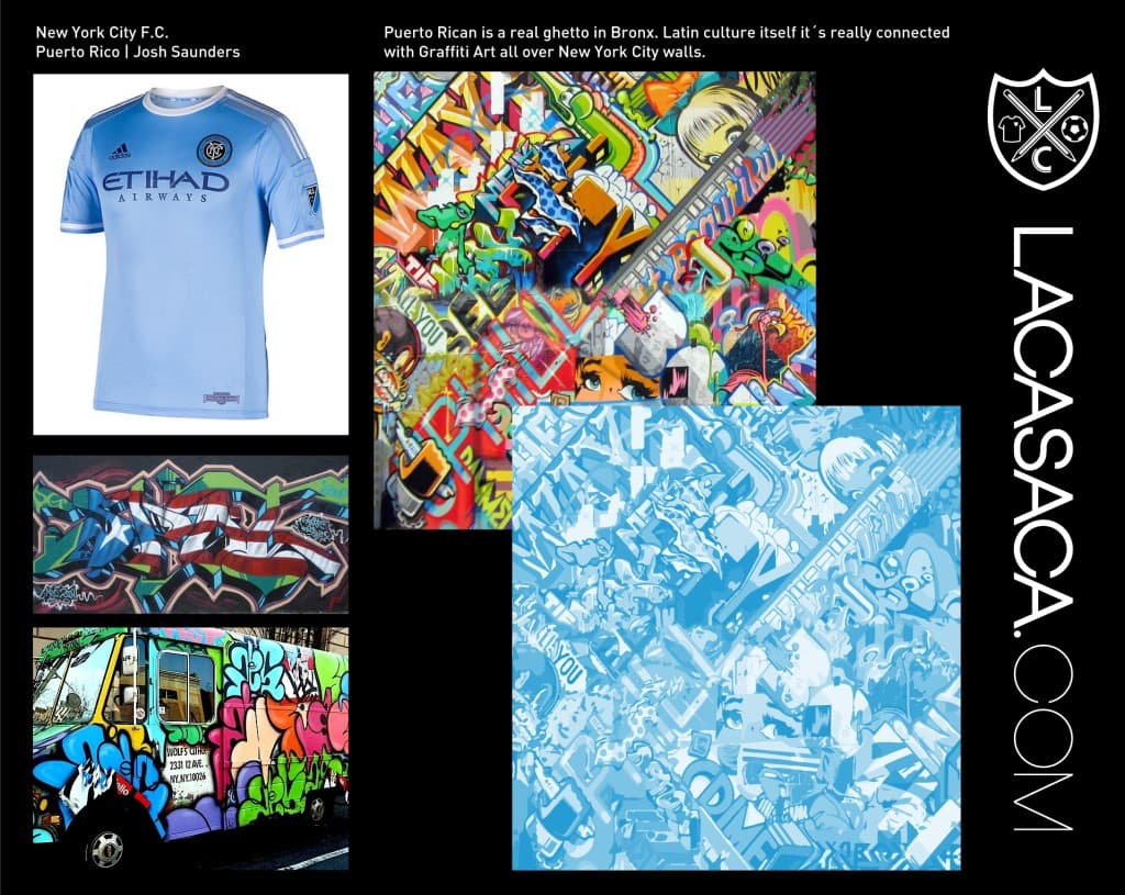 Llegamos a Nueva York y para New York City FC, LaCasaca.com se inspiró en la influencia puertorriqueña que históricamente ha existido en El Bronx, casa del Yankee Stadium en donde juega el equipo.