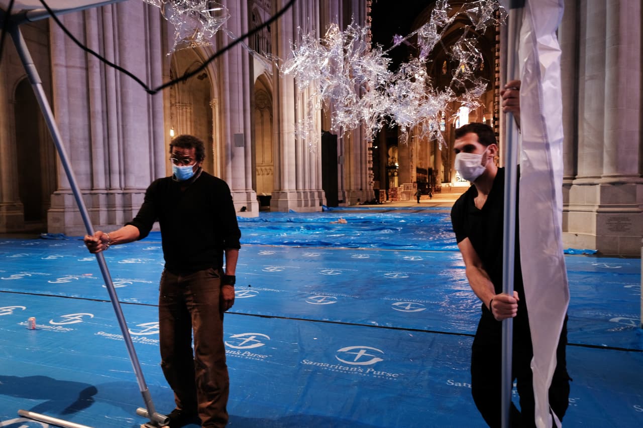 Se espera que este hospital provisional comience a recibir pacientes con covid-19 la próxima semana, según informaron autoridades de la iglesia.