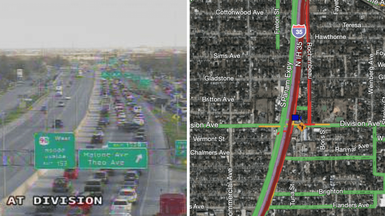 Alerta por tráfico: reportan un accidente en la I-35 cerca de Division Avenue