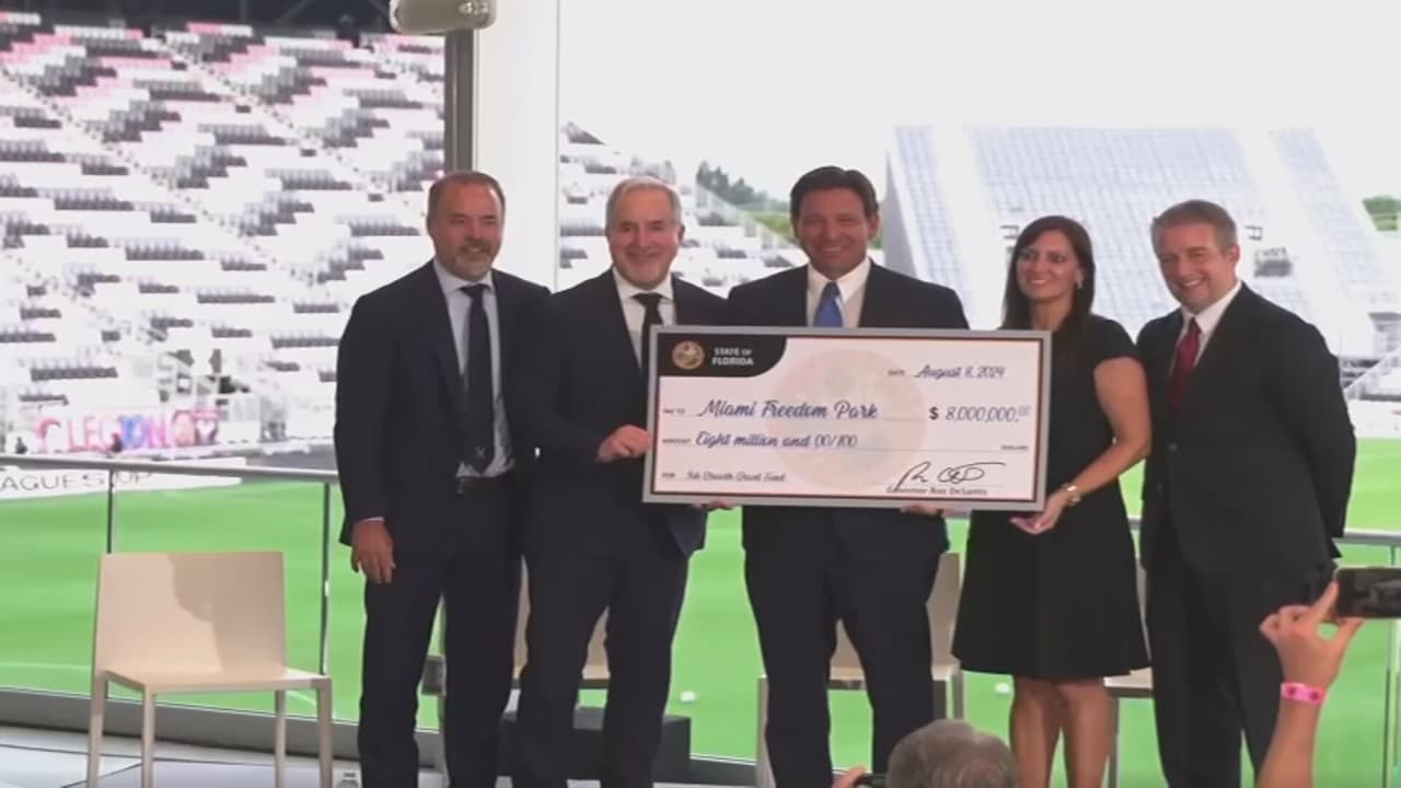 Gobernador DeSantis entrega $8 millones para vías alrededor de nuevo estadio del Inter Miami