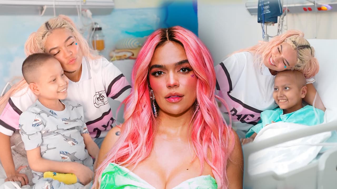 Karol G hace visita sorpresa a niños con cáncer.