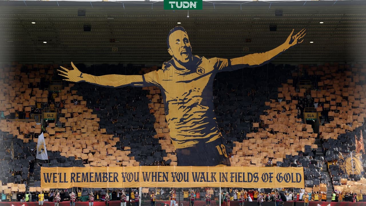 La afición de los Wolves honra a Diogo Jota con espectacular tifo 