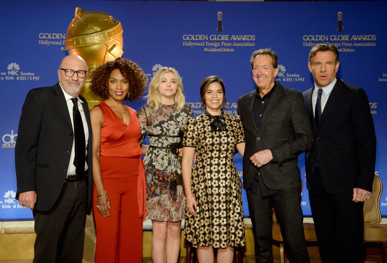Chloë Grace Moretz, America Ferrera, Dennis Quaid, Angela Bassett y Corinne Foxx fueron los encargados de develar la lista de nominados a los Golden Globes.