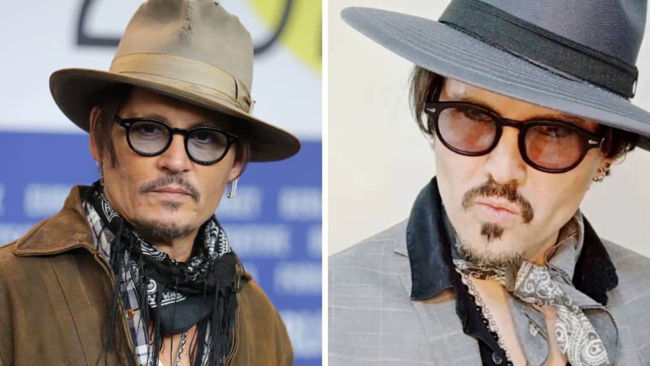 A la izquierda Johnny Depp, a la derecha su doble
