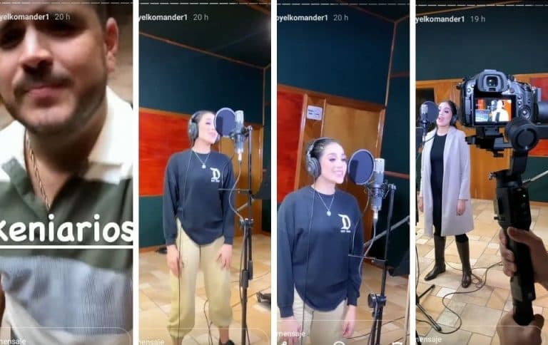 El Komander se ha mostrado muy contento y orgulloso de ella, y la ha acompañado en cada paso que da en su carrera.