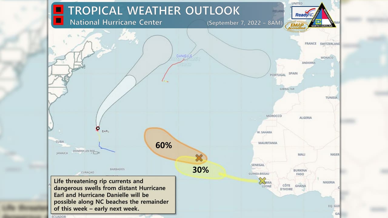 Trayectoria de huracanes y áreas de interés.