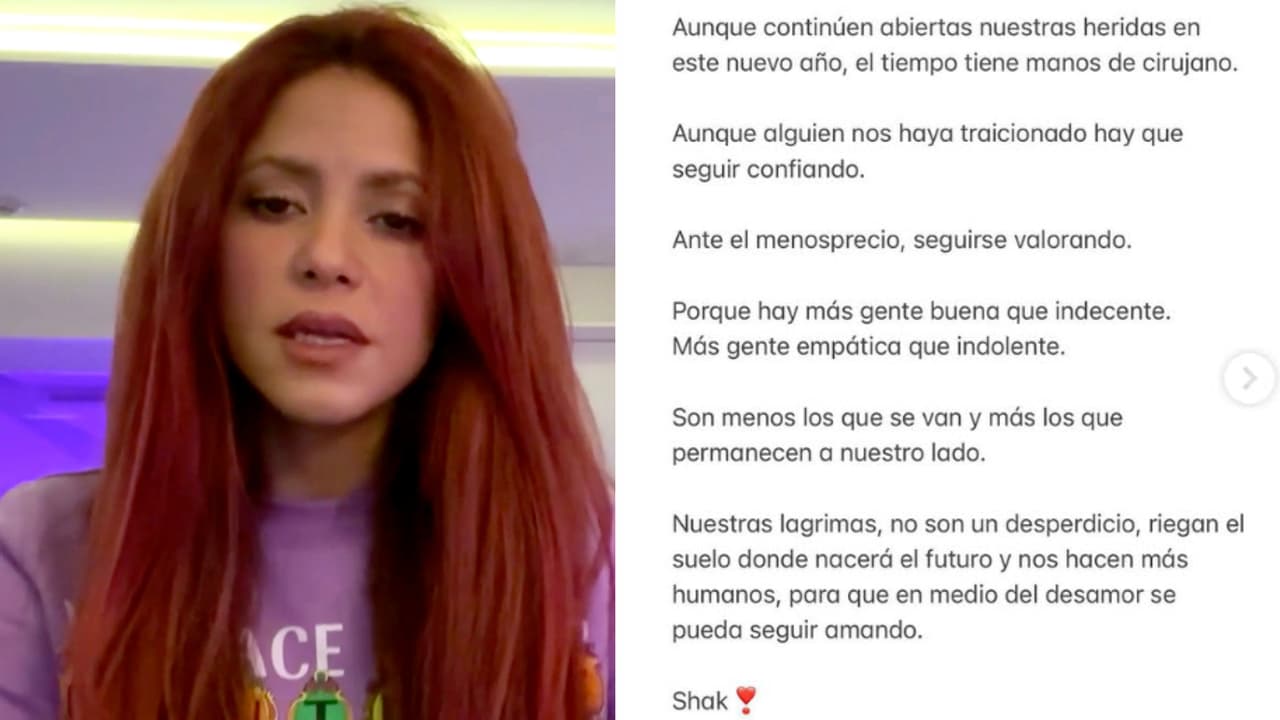 Este es el mensaje que colgó Shakira este 1 de enero.