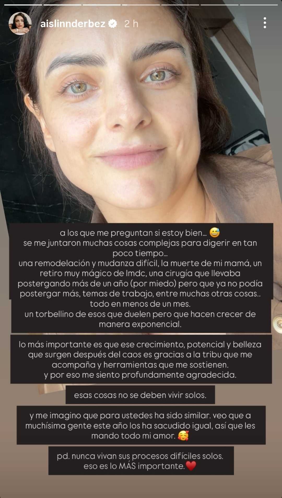 Aislinn Derbez se sinceró sobre cómo está.