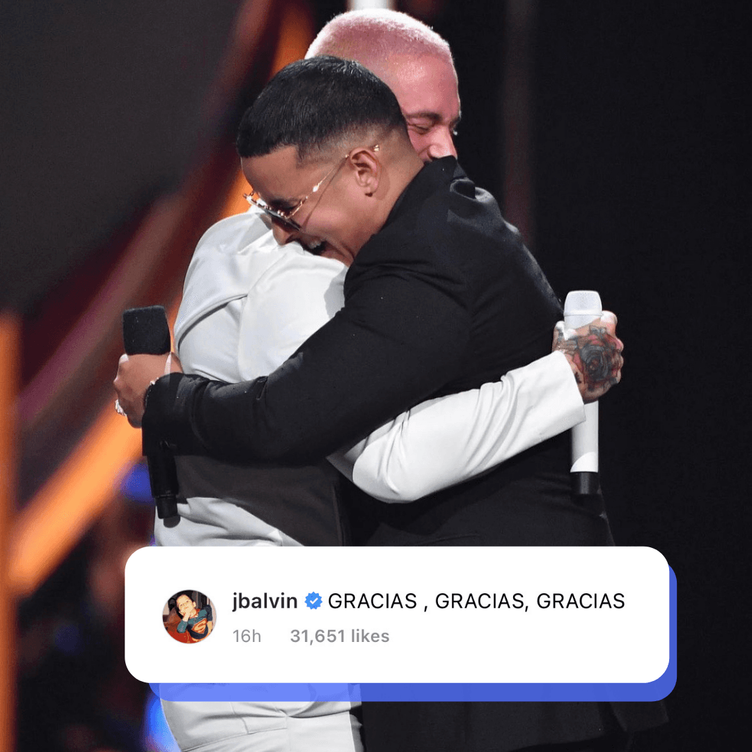 J Balvin, quien hizo parte del homenaje a Daddy Yankee en Premio Lo Nuestro 2019, le dio las gracias al 'Big Boss' por todo lo que ha significado en su carrera.