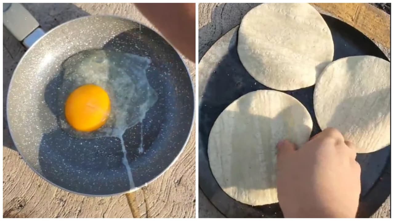 Tiktoker cocina desayuno en la calle para demostrar altas temperaturas en México: se hace viral