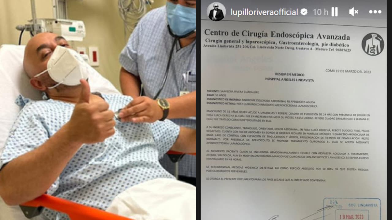 A Lupillo Rivera le fue retirado de emergencia el apéndice.