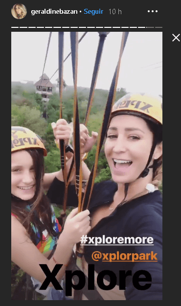 Geraldine Bazán es otra de las famosas que armó las maletas y viajó, por supuesto, en compañía de sus hijas.